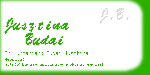 jusztina budai business card
